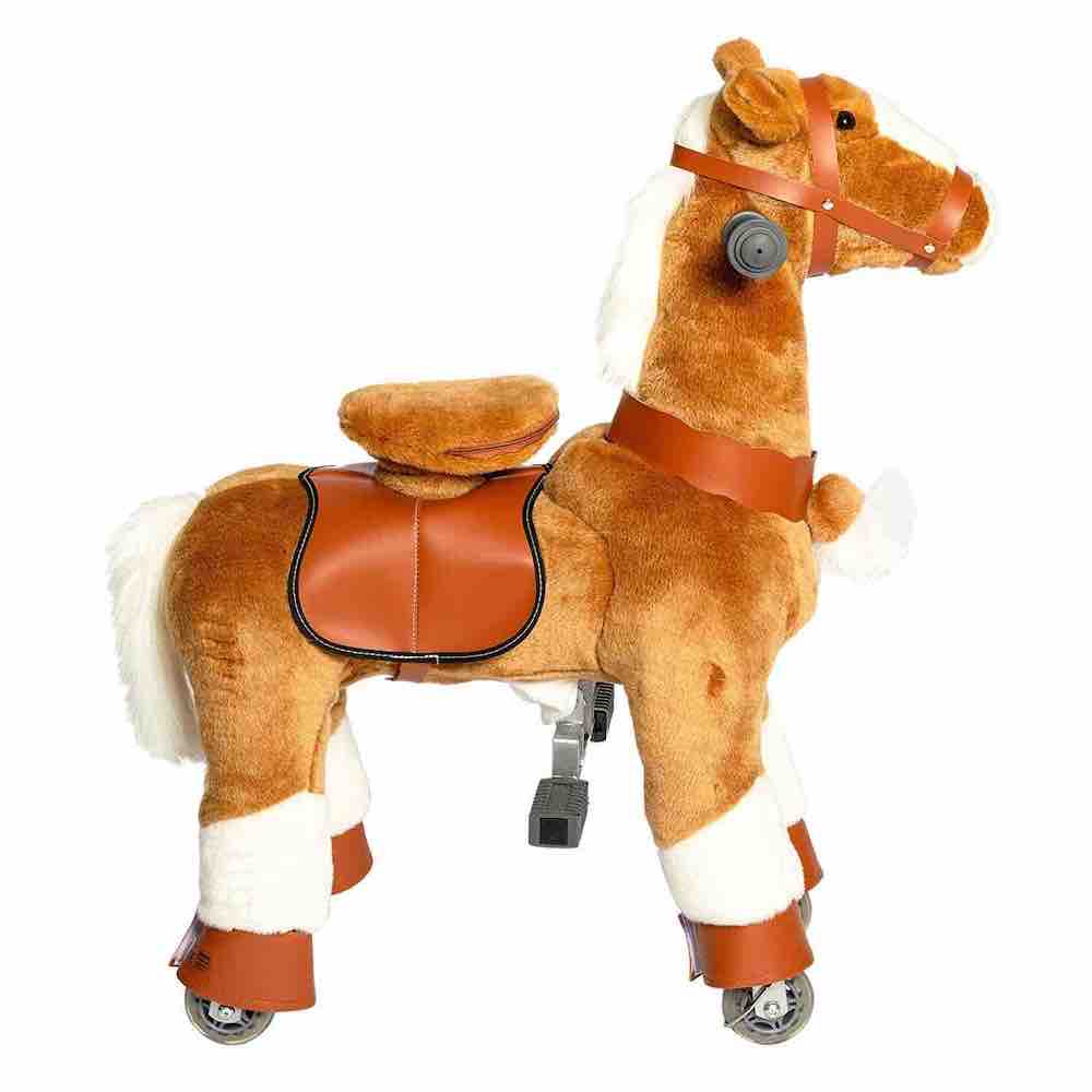 Sitzpferd mit Klang braun 74 cm braun Reitpferd aus Plüsch Pferd für Kinder 