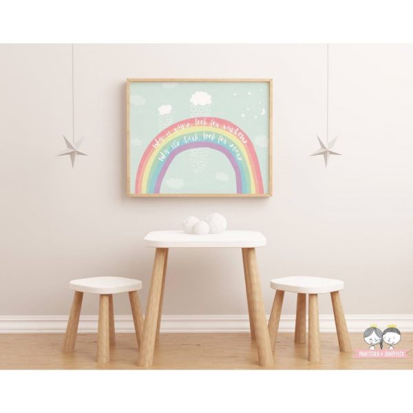 Regenbogen Poster / Print für das Kinderzimmer kleiner Regenbogen-Fans.
