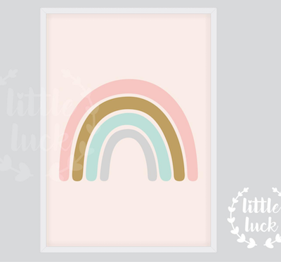 Regenbogen Poster für das Kinderzimmer.