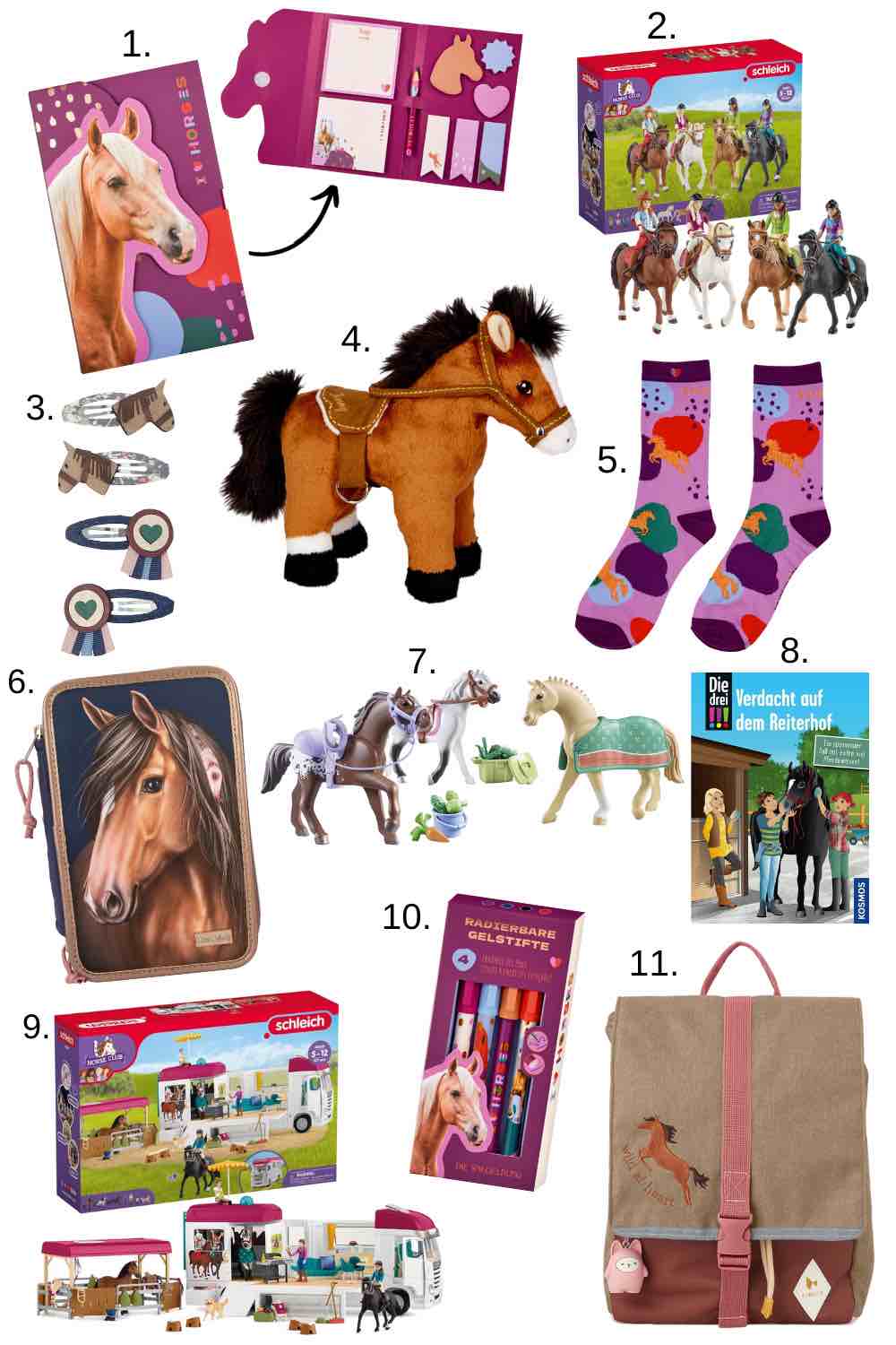 Weihnachtsgeschenke für Kinder zu Weihnachten. Tolle Geschenkideen für Pferdefreunde.