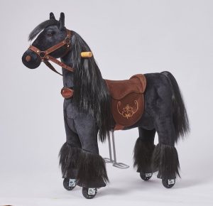 Pferd auf Rollen von Ponnie in Größe S für Kinder zwischen 3 und 6 Jahren.
