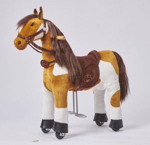 Pferd auf Rollen mit abnehmbarem Sattel von Ponnie zum Spielen.