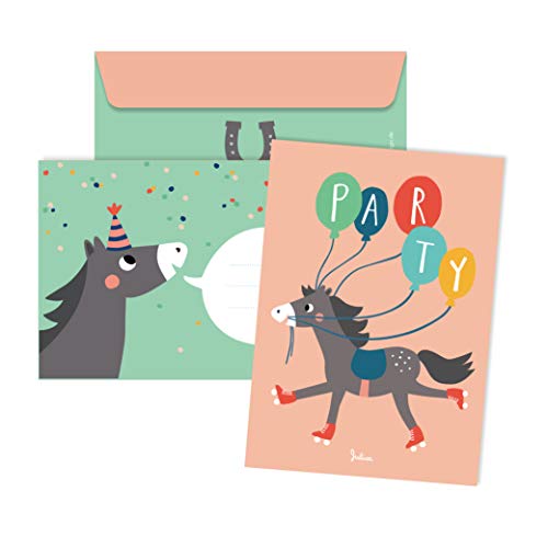 Einladungskarte Kindergeburtstag mit   Umschlag Motiv Pferd