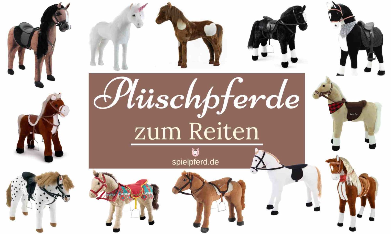 Plüschpferd zum Reiten. Stehpferde XXL für kleine Pferdefreunde. Spielzeug Pferd von verschiedenen Marken wie Happy People, Steiner Plüsch, Sweety Toys, Pink Papaya, Heunec, Ella & Piet und Small Foot. Pferd zum Draufsitzen. Spielpferd zum Reiten. Alle Marken und verschiedene Modelle.