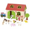 Bauernhof Spielzeug aus Holz für Kinder.