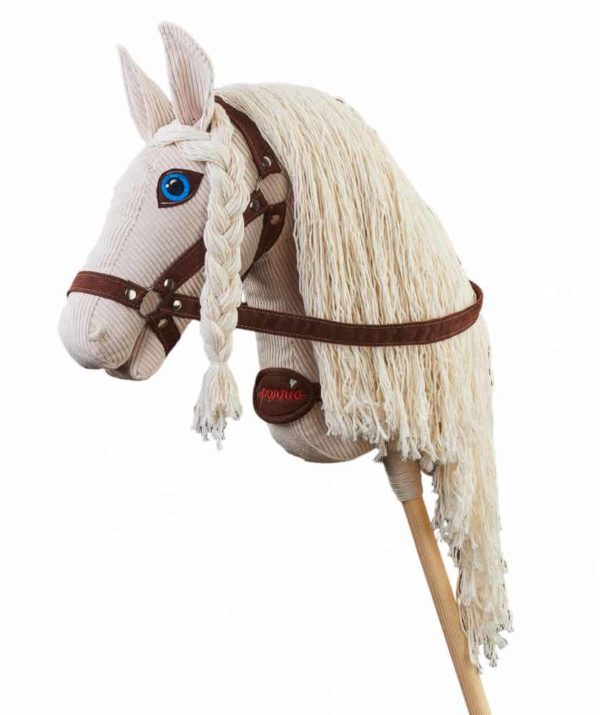 Hobby Horse von Ponnie. Steckenpferd aus Kord mit Zaumzeug und Mähne zum Flechten.