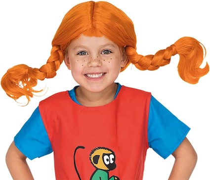 Perücke Rote Zöpfe für Pippi Langstrumpf Verkleidung